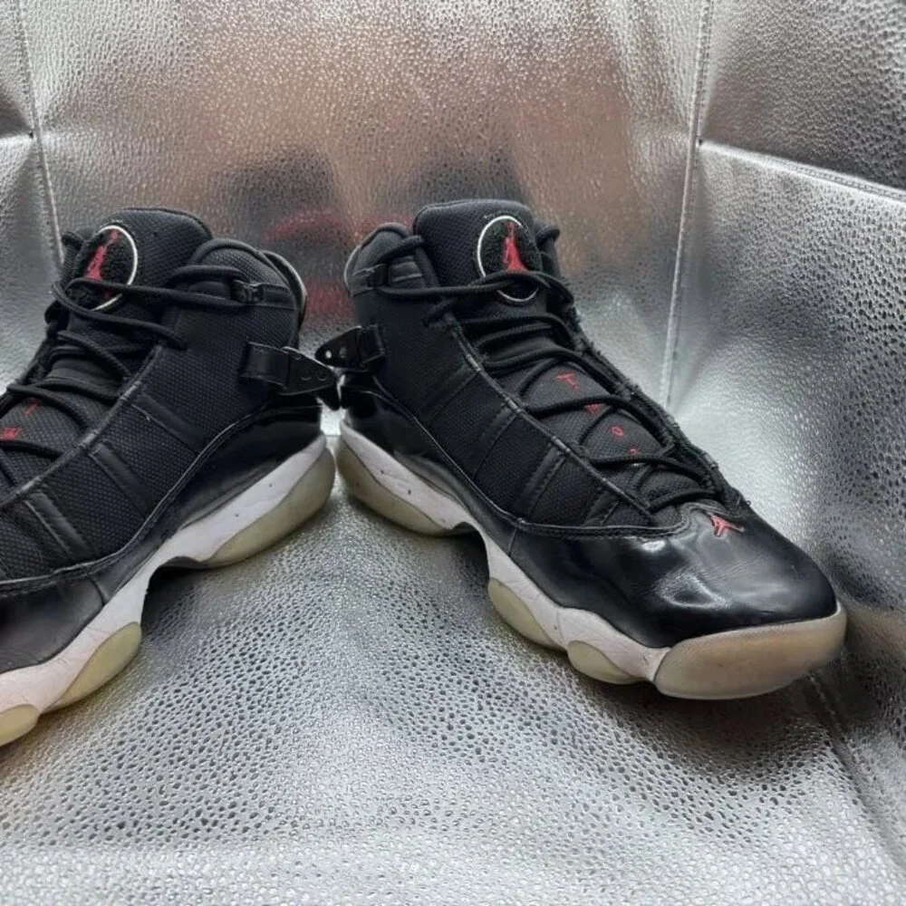 Size 11.5 Air‎ Jordan 6 Rings Mens Black Red White Basketball Shoes 322992-064
